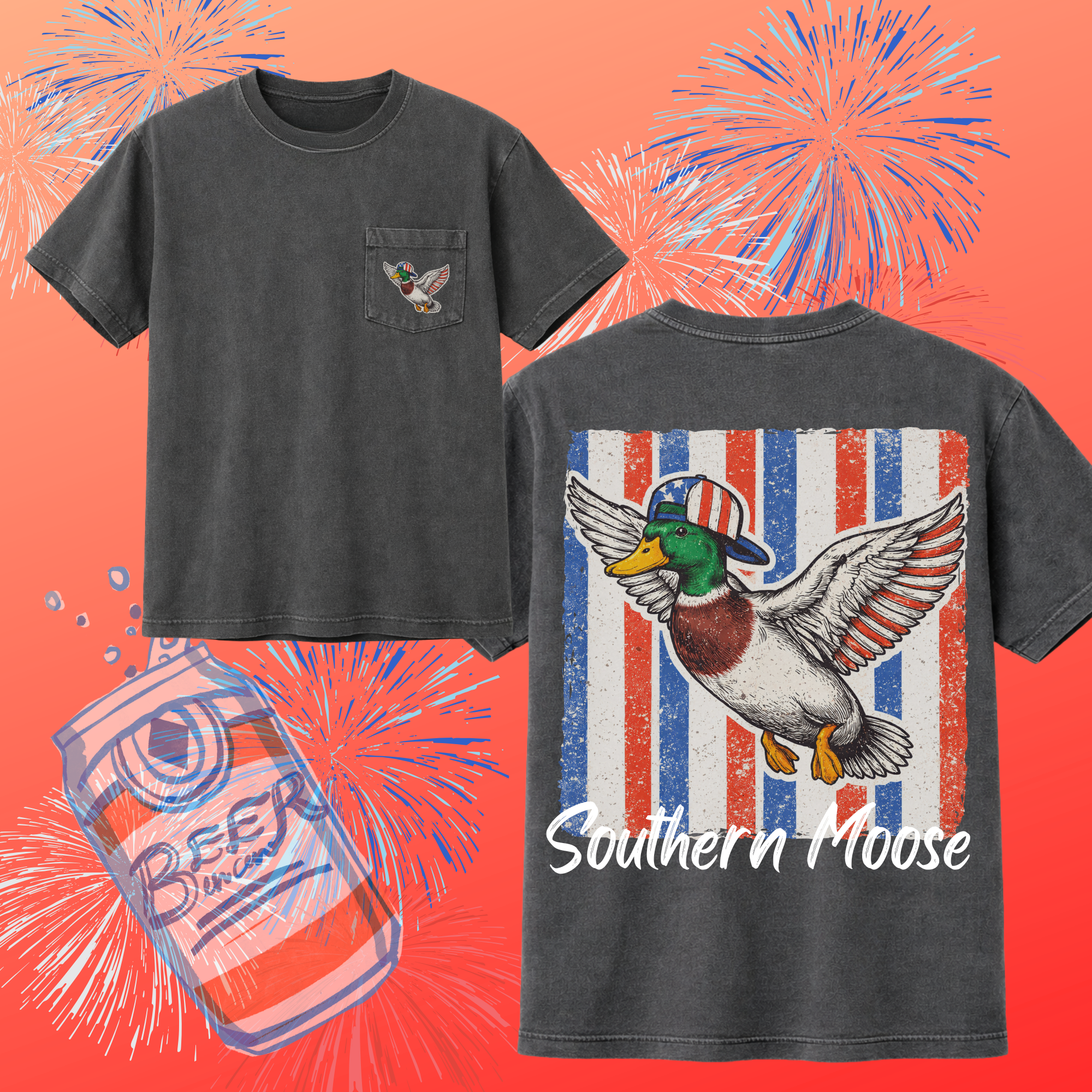 Red,White and Blue Duck Tee